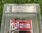 Bryce Harper Game Used Ticket “1st Career HR” BAS 10 Auth MLB Auth