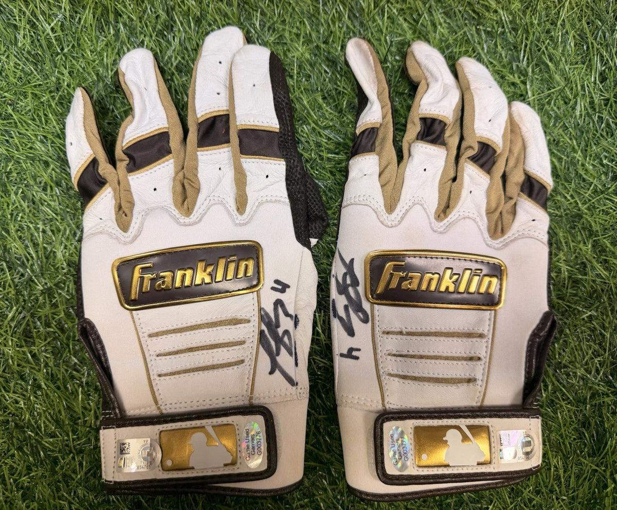 Luis Arraez Game Used Batting Gloves Custom LA-4 2024 Padres Signed MLB GUG LOA