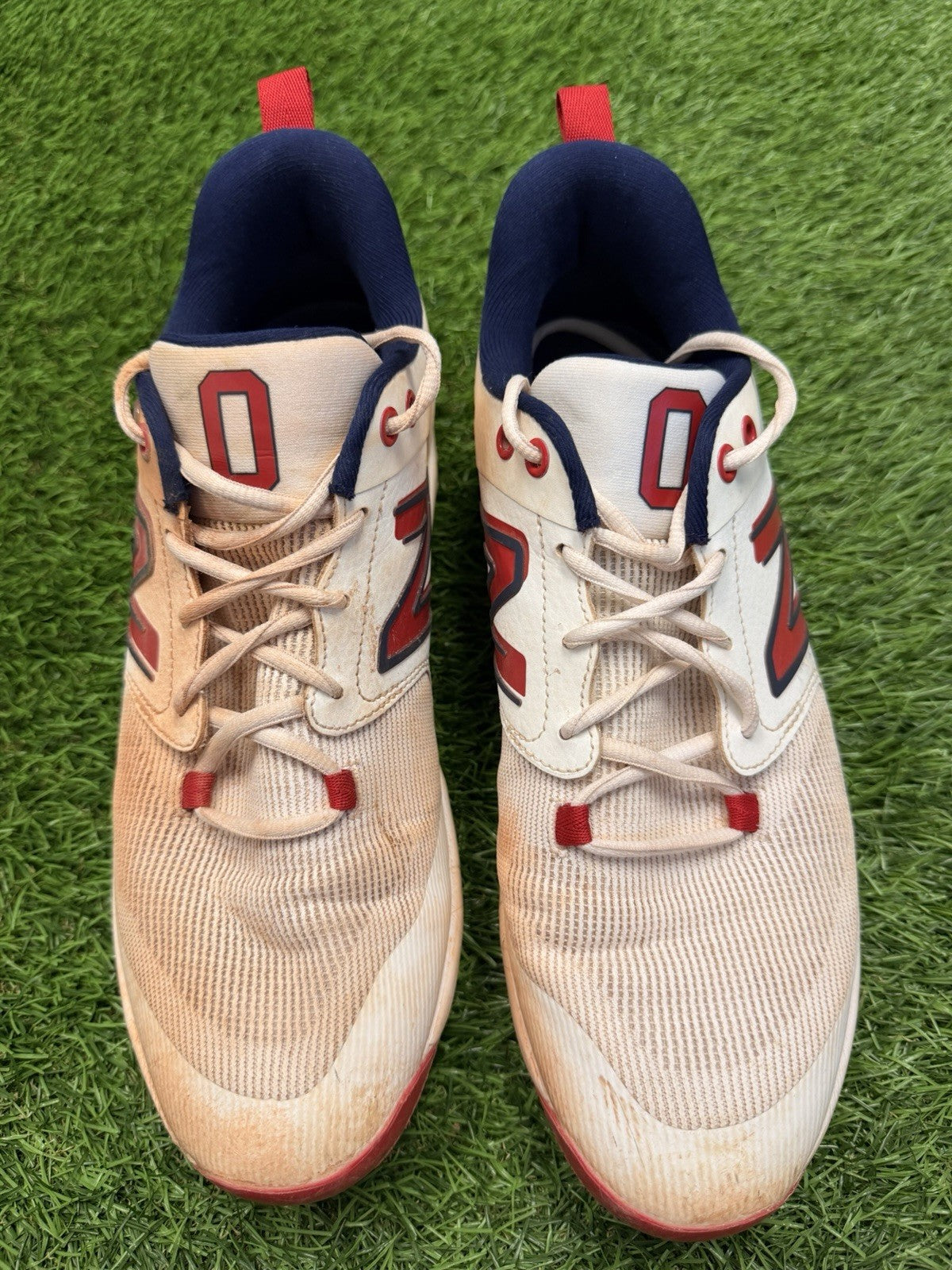 Andres Gimenez Cleveland Game-Used Home New Balance Custom Cleats MLB Auth 2023