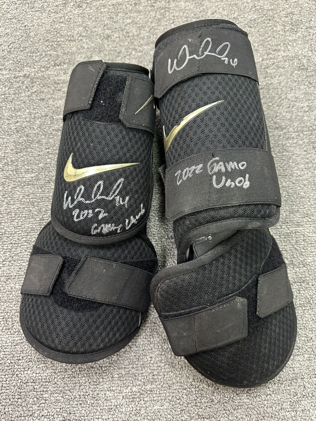 William Contreras Atlanta Braves Game Used Elbow Shin Protector Set Signed LOA