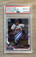 Ronald Acuna Jr. 2018 Bowman Chrome BCP1 Signed Rookie Card PSA 10 Auto