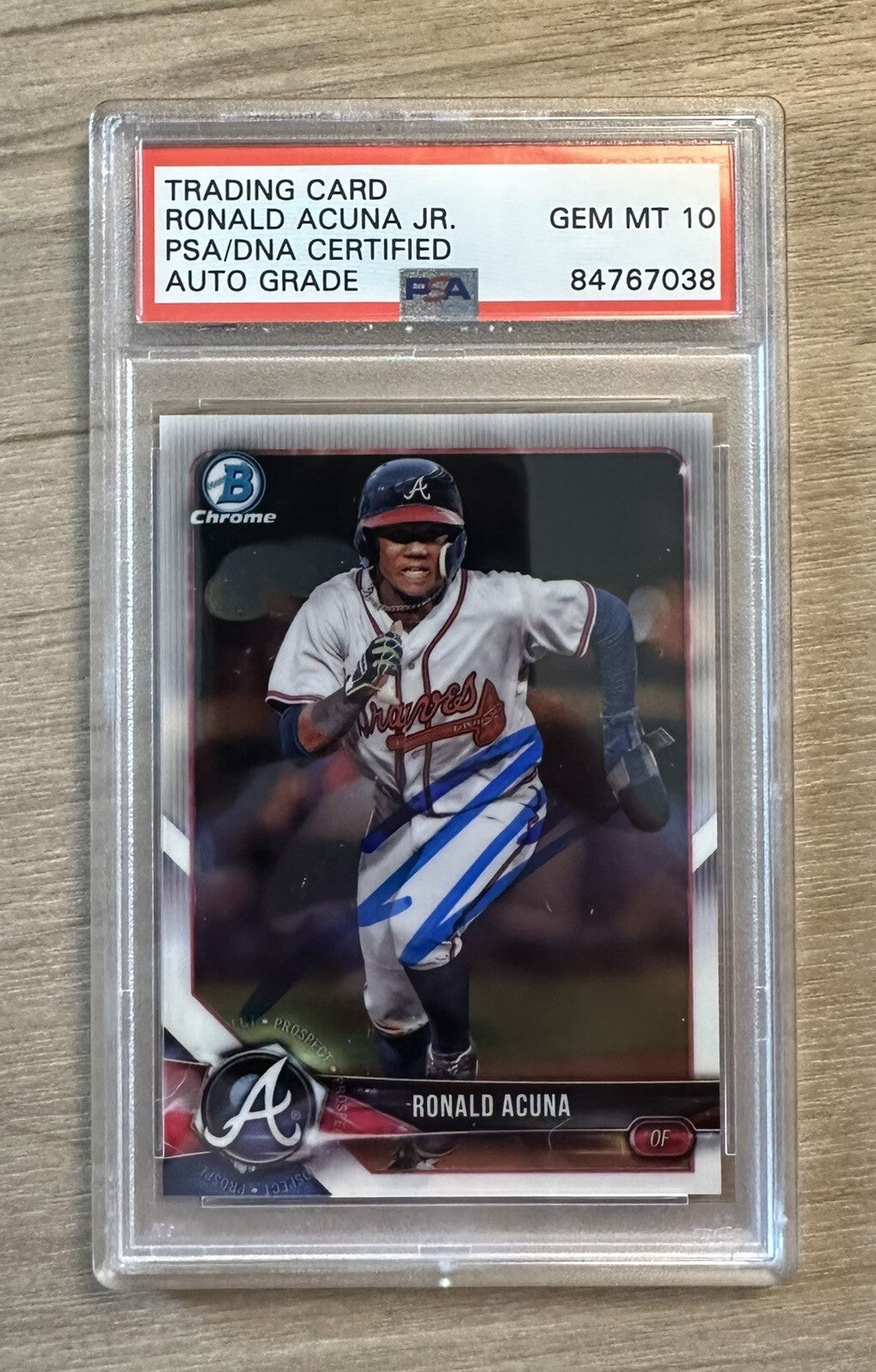 Ronald Acuna Jr. 2018 Bowman Chrome BCP1 Signed Rookie Card PSA 10 Auto