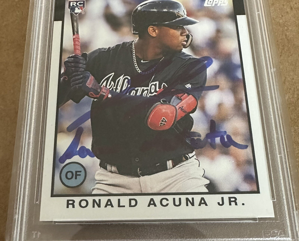 Ronald Acuna Jr. 2018 Topps Throwback Thursday #202 Signed PSA 10 Auto 