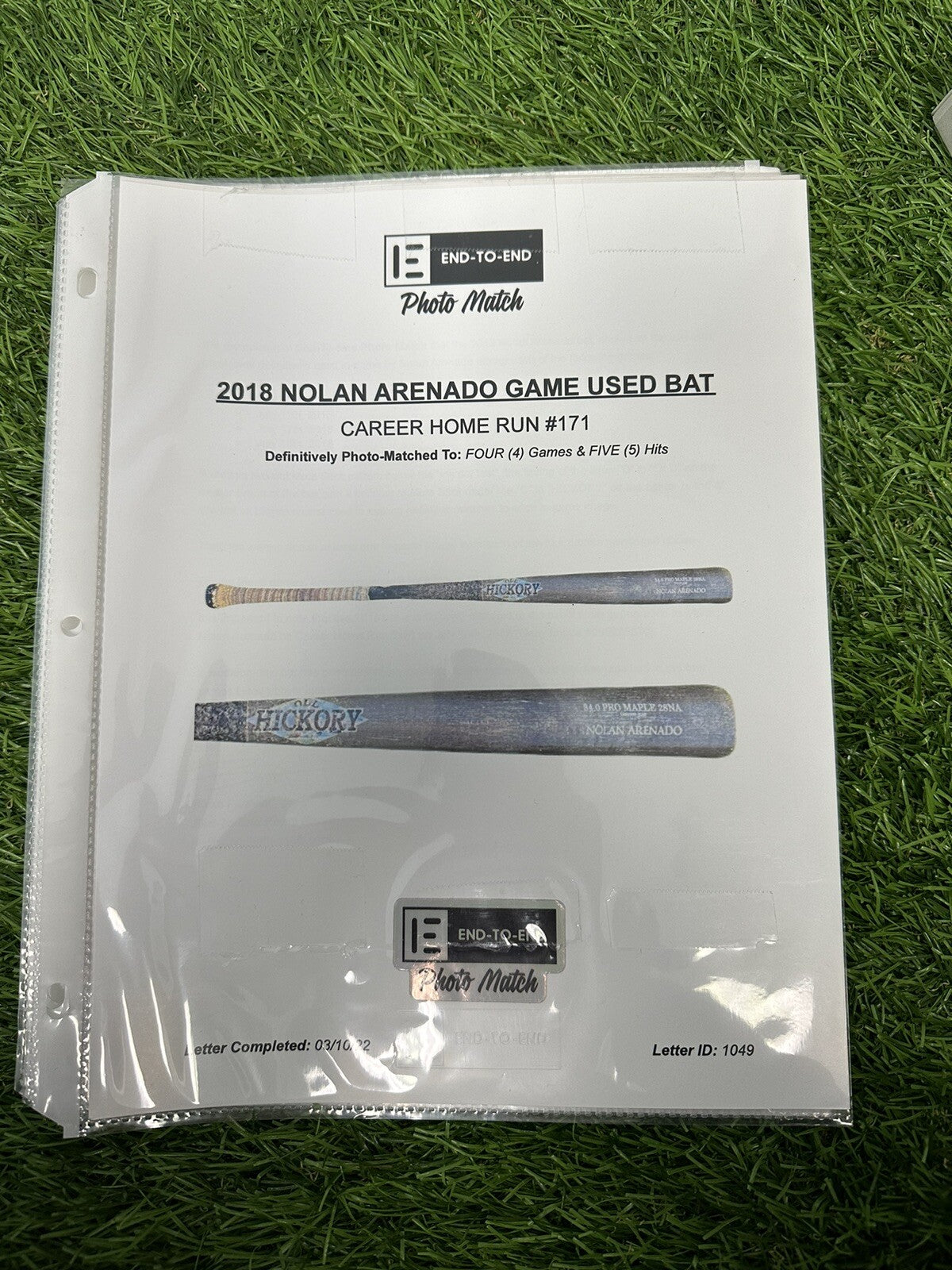 Nolan Arenado Colorado Rockies Game Used Bat 2017 Career HR 171 PSA/DNA GU 10