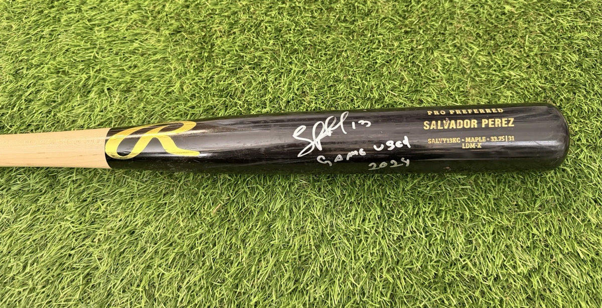 Salvador Perez Royals Game Used Bat 2024 Signed Uncracked GUG LOA