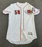 Luis Castillo Cincinnati Reds Game Used Jersey 2017 MLB Auth -  2nd Career Start