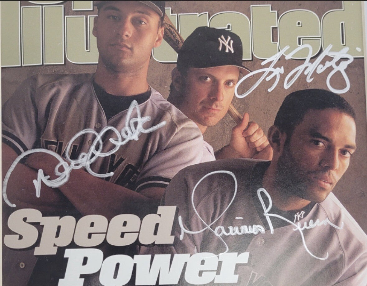 Derek Jeter, Mariano Rivera, Tino Martinez Signed Sports Illustrated Beckett LOA