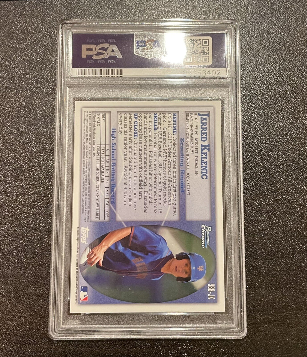 Jarred Kelenic Bowman Chrome 2018 988-JK Signed Auto PSA 10