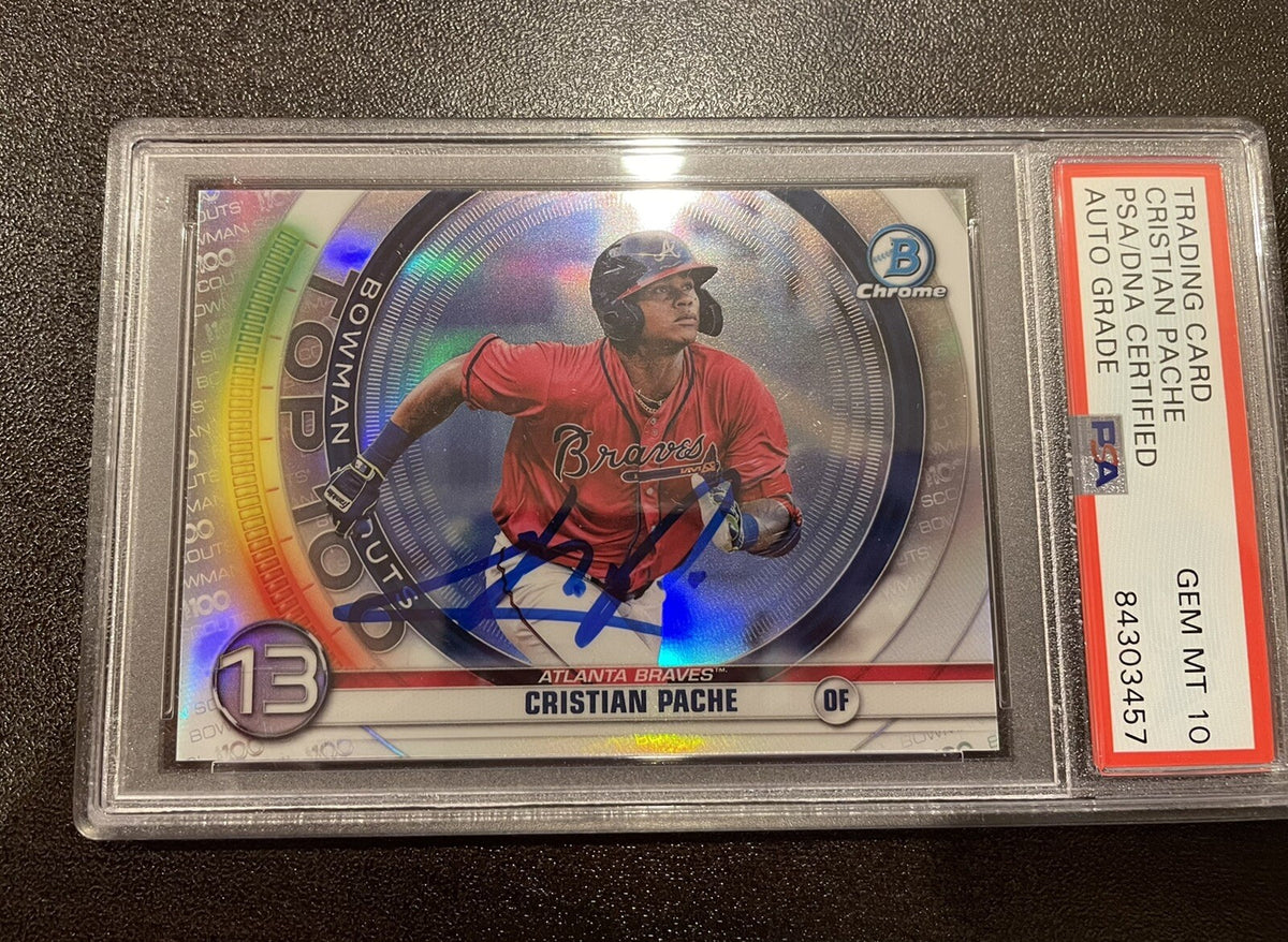 Cristian Pache Atlanta Braves Bowman Chrome 2020 BTP-13 Auto PSA 10