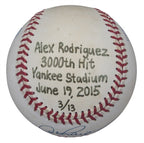 Alex Rodriguez New York Yankees 3000th Hit Signed Commemorative Baseball 3/13