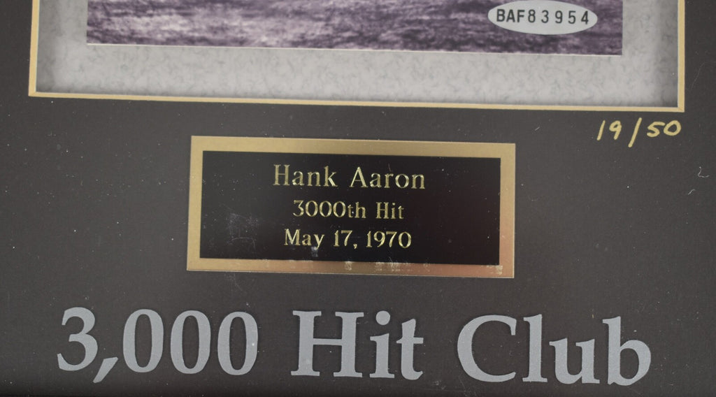 Hank Aaron Autographed Limited Edition Framed Display UDA LOA # 19/50 Signed