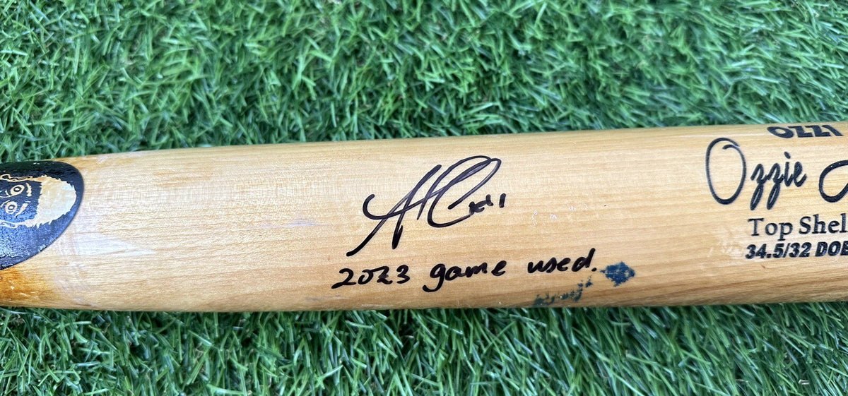 Ozzie Albies Atlanta Braves Game Used Bat Birdman 2023 Uncracked GUG LOA