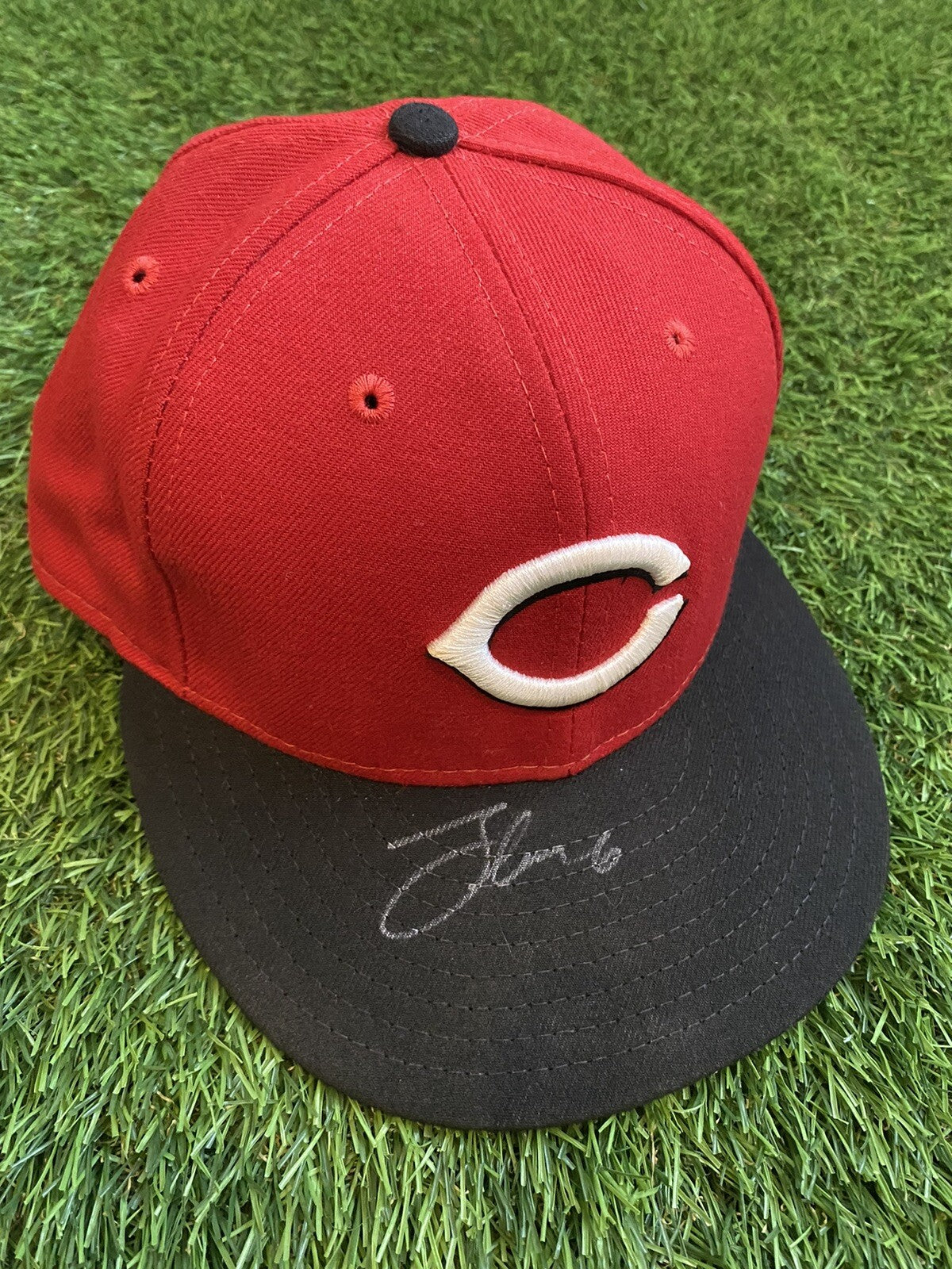 Jonathan India Cincinnati Reds Game Used Worn Hat “2021 NL ROY” LOA Signed