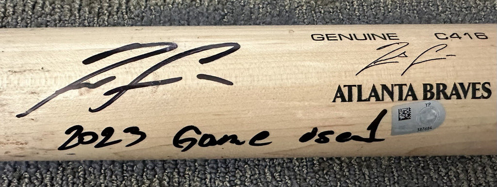 Ronald Acuna Jr. Atlanta Braves Game Used Bat 2023 NL MVP MLB Auth Signed 2 Hits