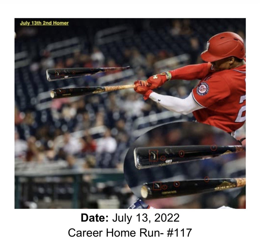 Juan Soto Game Used Bat 2022 Career HR’s #116 #117 MLB Auth Photo Matched