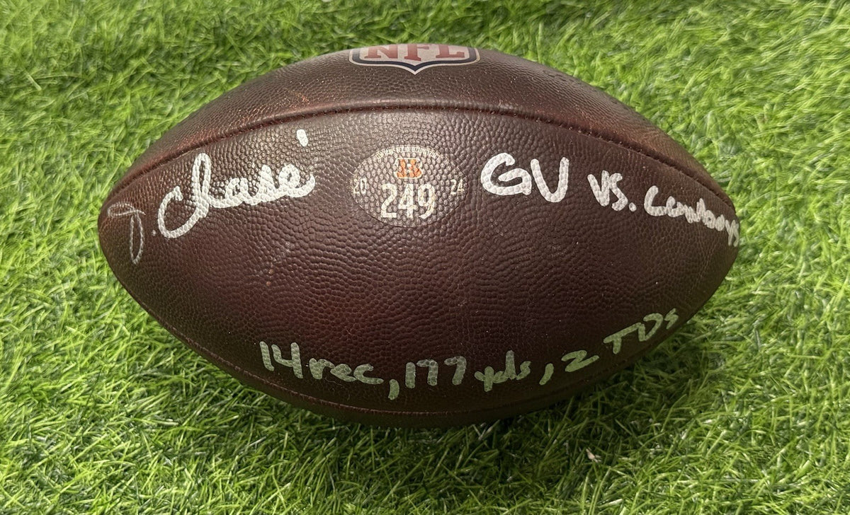 Ja’Marr Chase Game-Used & Signed Football 177 Yds 2 TDs  Bengals COA