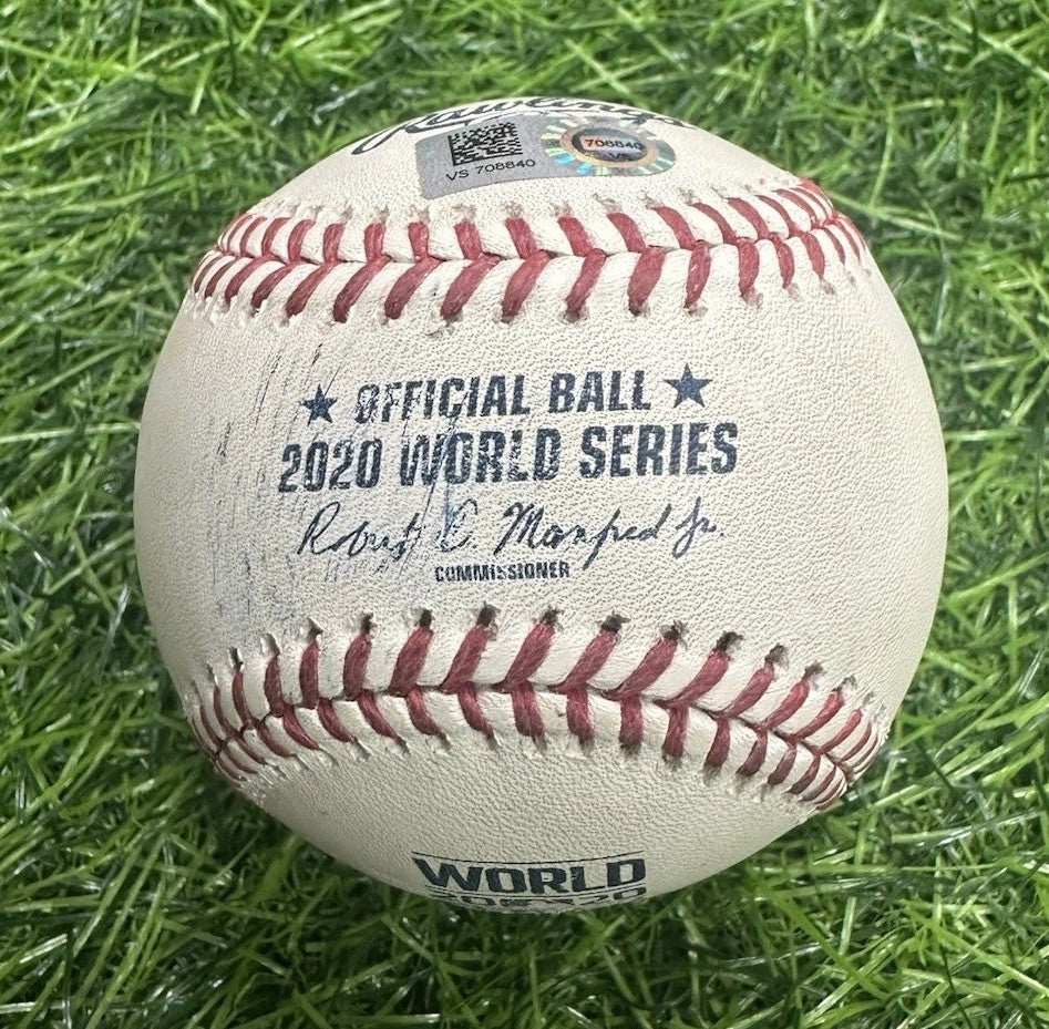 2020 World Series Game 6 Game Used Baseball Los Angeles Dodgers CLINCH MLB Auth