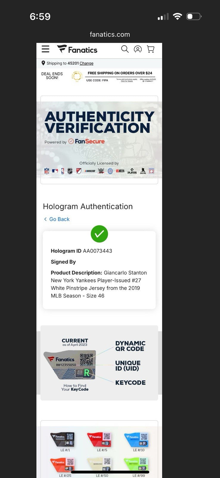 Giancarlo Stanton New York Yankees Player Issued Jersey 2018  MLB Auth