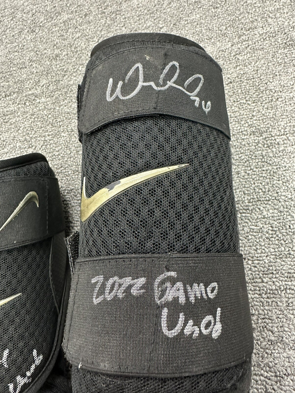 William Contreras Atlanta Braves Game Used Elbow Shin Protector Set Signed LOA