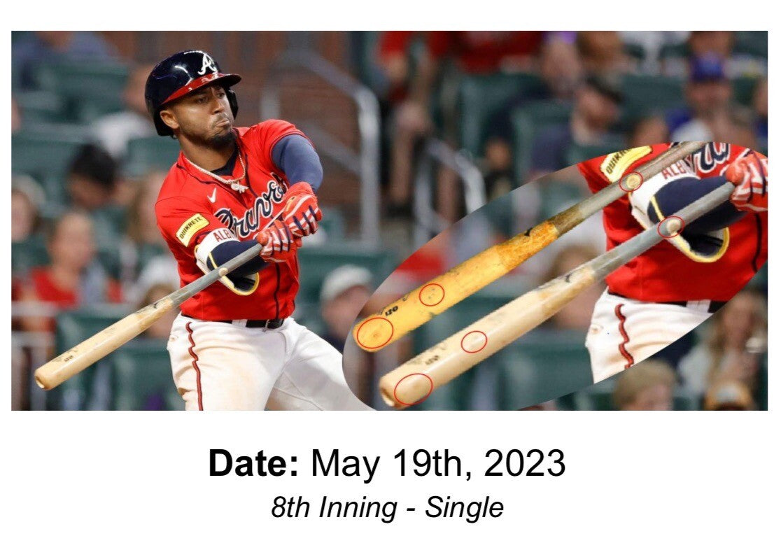 Ozzie Albies Atlanta Braves Game Used Bat Birdman 2023 Career HR 108 MLB Auth