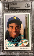 Ken Griffey Jr. 1989 Upper Deck #1 Signed Rookie Baseball Card Auto Beckett TEAL