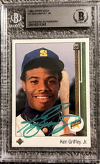 Ken Griffey Jr. 1989 Upper Deck #1 Signed Rookie Baseball Card Auto Beckett TEAL