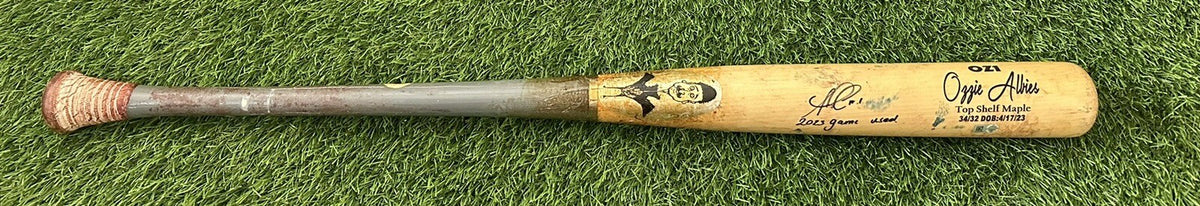 Ozzie Albies Atlanta Braves Game Used Bat Birdman 2023 Career HR 108 MLB Auth