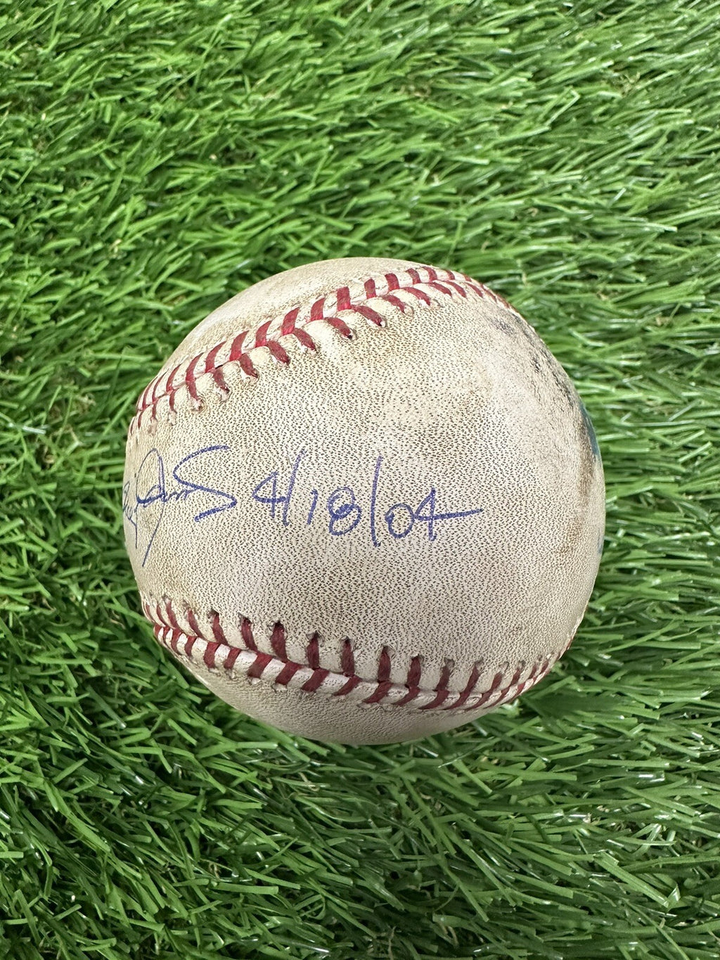 Roger Clemens Astros Game Used Baseball Career Win 313 4/18/04 MLB Auth LOA Auto