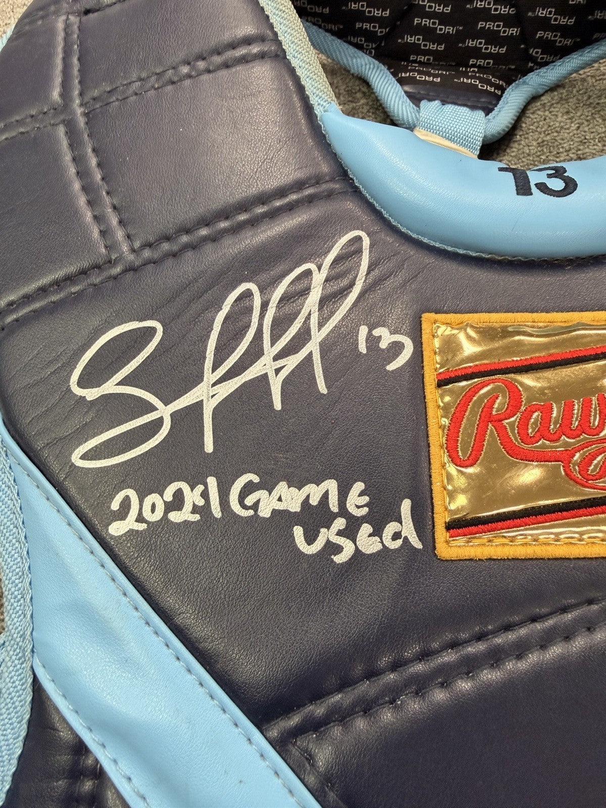 Salvador Perez Kansas City Royals 2024 Game Used City Connect Protector GUG LOA