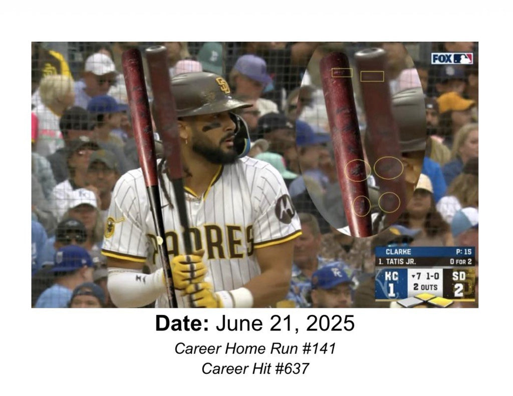 Fernando Tatis Jr. Padres Game Used Bat 141/142 Home Runs MLB Auth Photo Matched