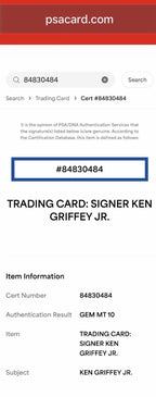 Ken Griffey Jr. 1989 Fleer #548 Signed Rookie Baseball Card Auto PSA/DNA 10