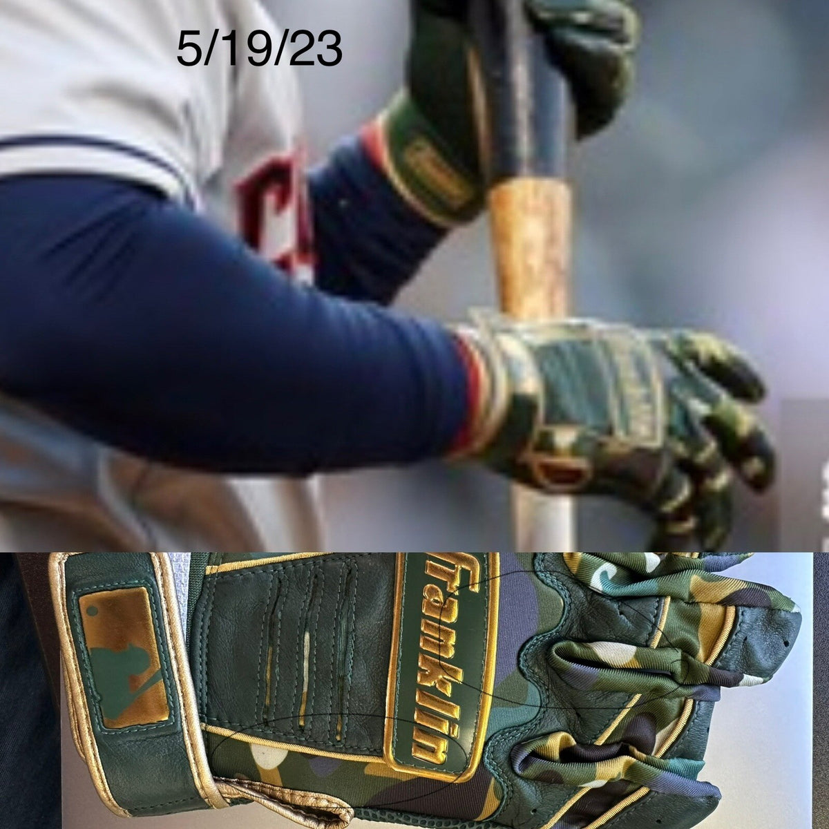 Jose Ramirez Cleveland Guardians Game Used Batting Gloves 2023  Armed Forces Day