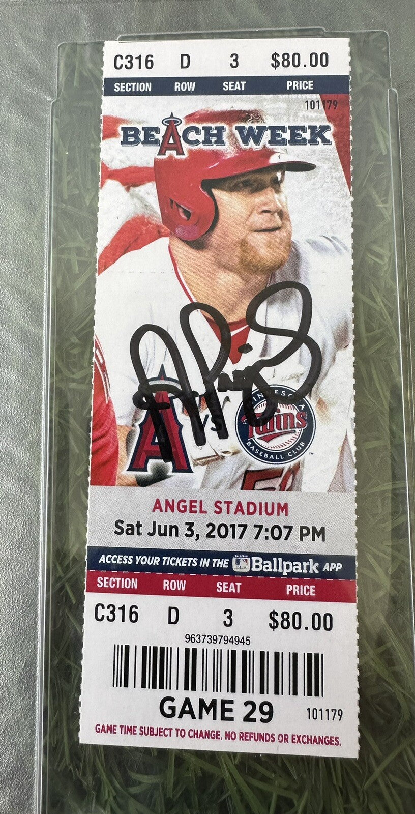 Albert Pujols 600th Career Home Run Ticket Stub Signed PSA 10