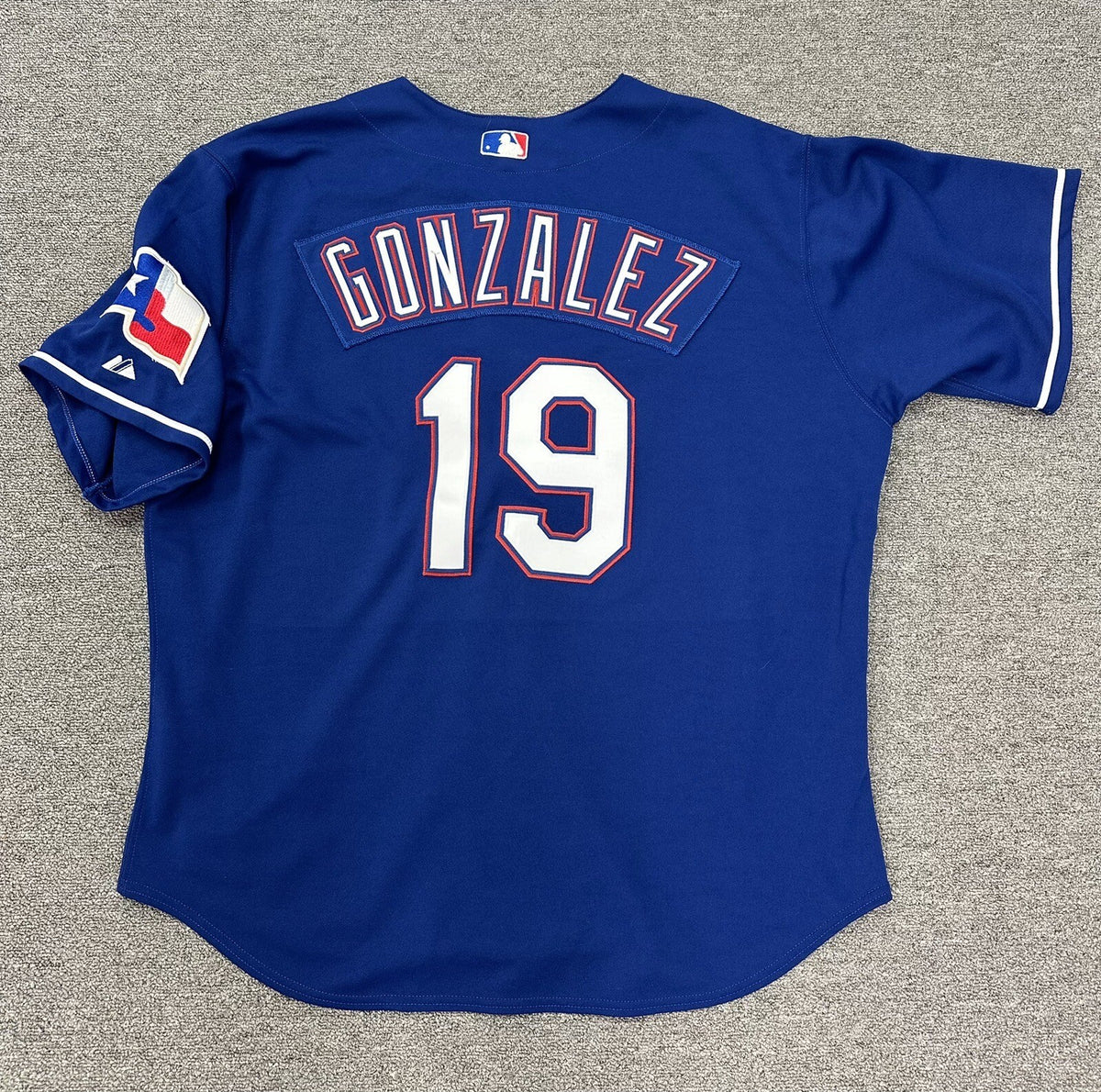 Juan Gonzalez Team Issued Texas Rangers Jersey Blue Alternate 2003 MEI Gray LOA