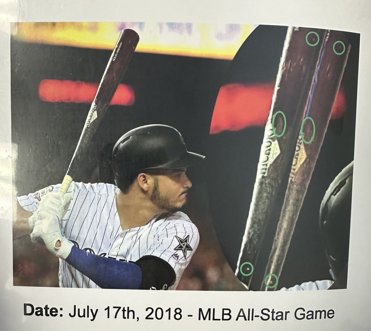 Nolan Arenado Colorado Rockies Game Used Bat 2018 ASG Signed PSA/DNA GU 10