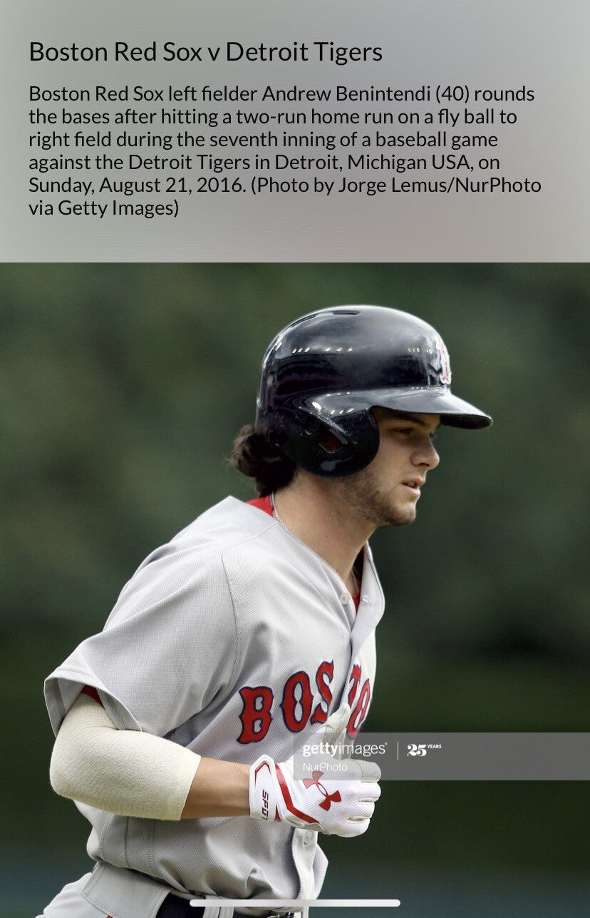 Andrew Benintendi Boston Red Sox Game Used Batting Gloves 2016 *1st Career HR*