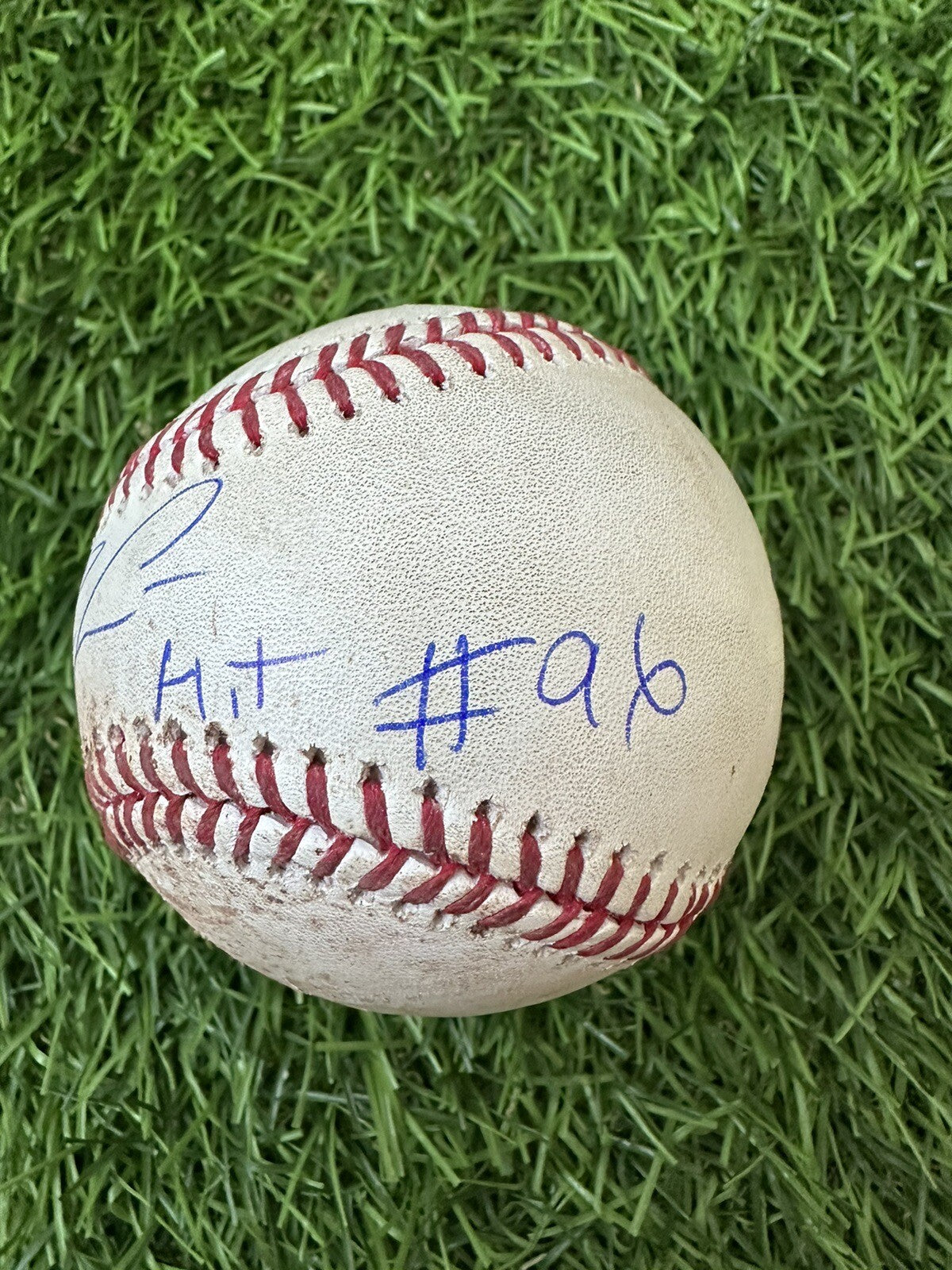 Ronald Acuna Jr. Game Used Baseball Single 2018 NL ROY Season MLB Auth Hit # 96