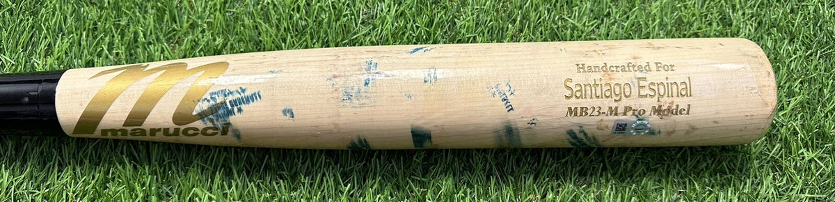 Santiago Espinal Toronto Blue Jays game used bat 2022 “2 RBI Single"
