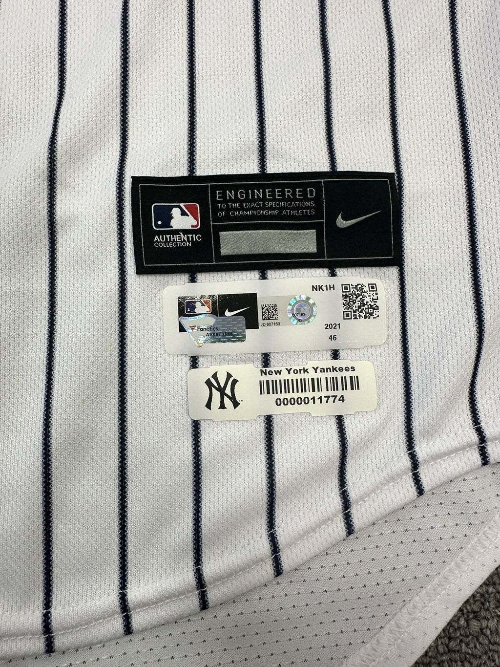 Gerrit Cole New York Yankees Game Issued Jersey 2021 Whitey Memorial Patch MLB