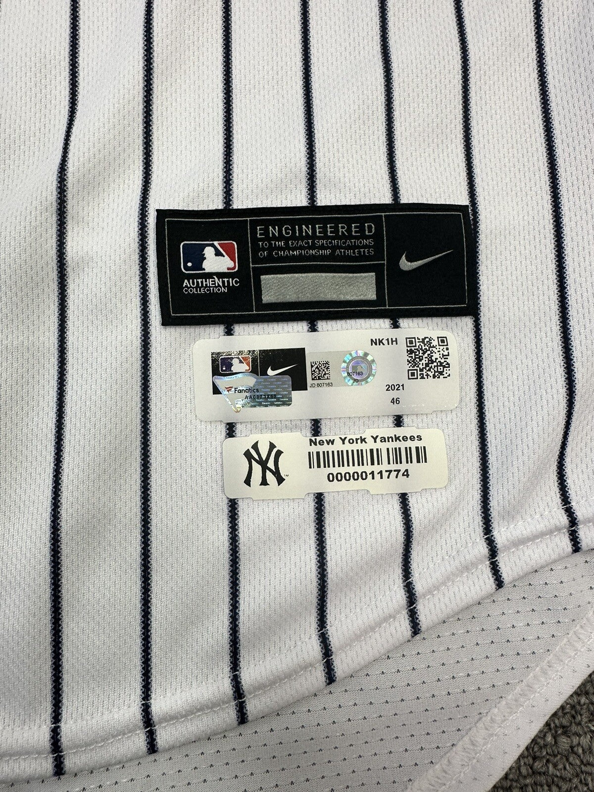 Gerrit Cole New York Yankees Game Issued Jersey 2021 Whitey Memorial Patch MLB