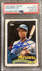 Ken Griffey Jr. 1989 Topps Traded #41T Signed Rookie Baseball Card PSA 10 Auto