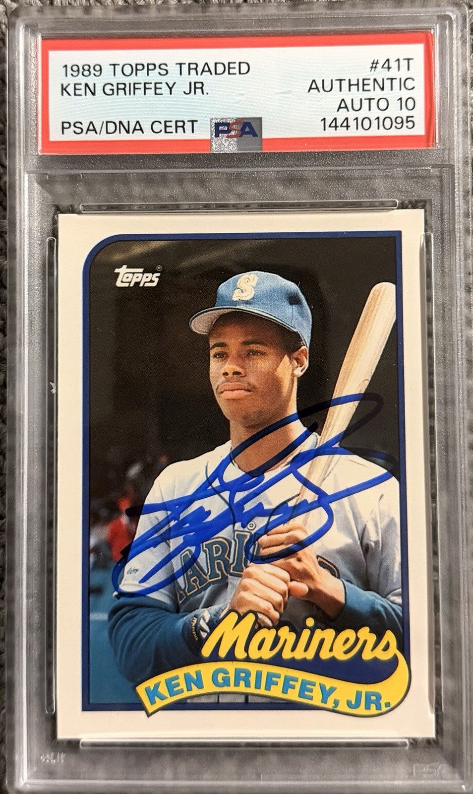 Ken Griffey Jr. 1989 Topps Traded #41T Signed Rookie Baseball Card PSA 10 Auto