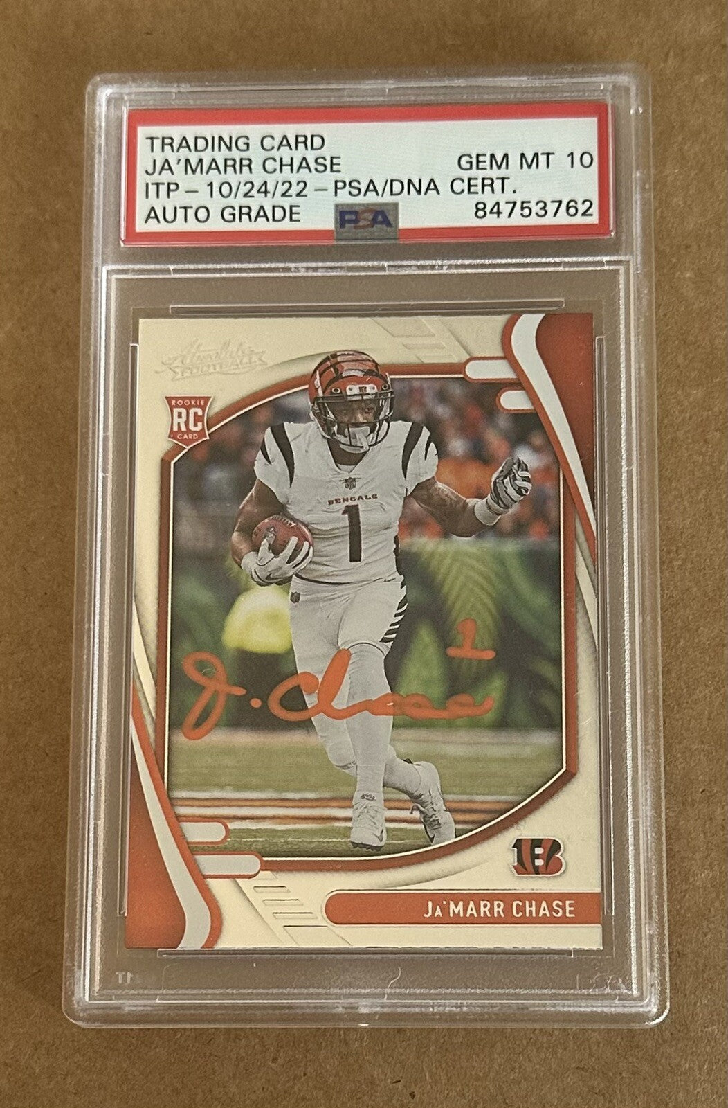 Jamarr Chase Panini #105 Rookie Card Signed Witnessed Auto PSA 10 2021