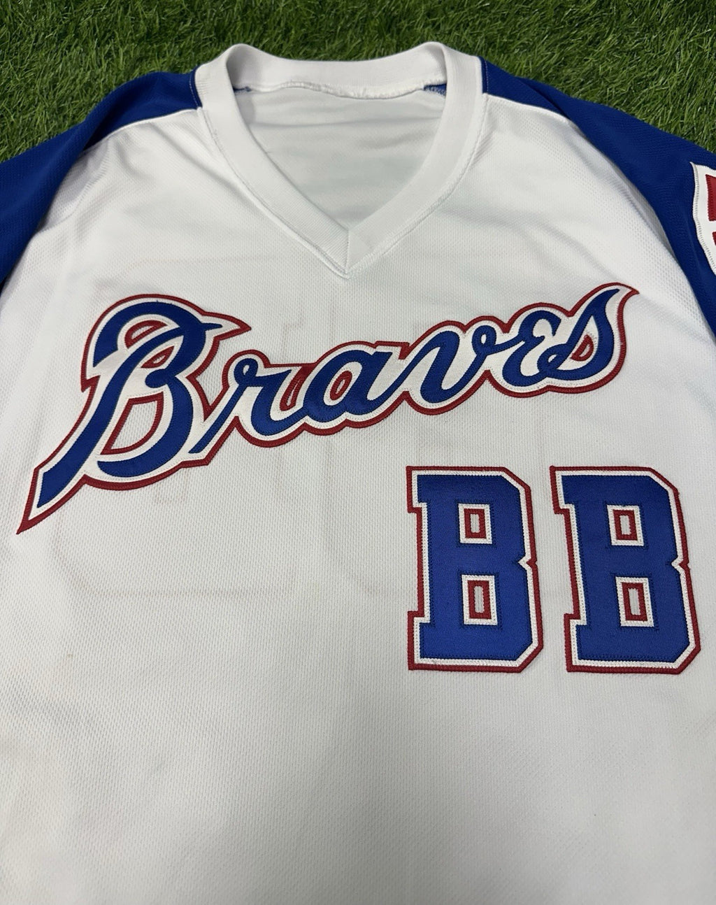 Atlanta Braves 2019 Game Used Bat Boy Jersey Size 46 1970’s TBTC Style