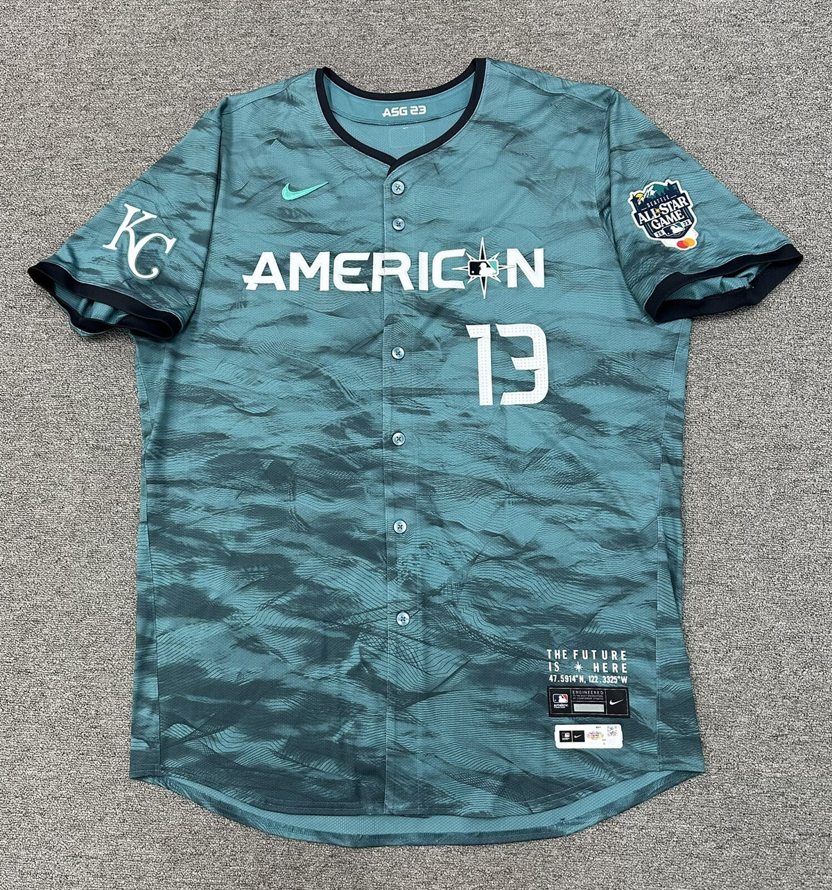Salvador Perez 2023 AL All Star Game Player Issued Jersey Signed GUG LOA