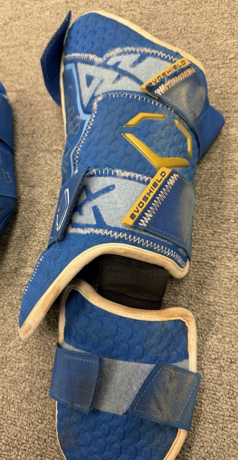 Salvador Perez Game Used Evoshield Shin Elbow Set Photo Matched 2024 GUG LOA