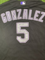 Carlos Gonzalez Colorado Rockies Game Used Jersey “Career Home Run 136” Signed