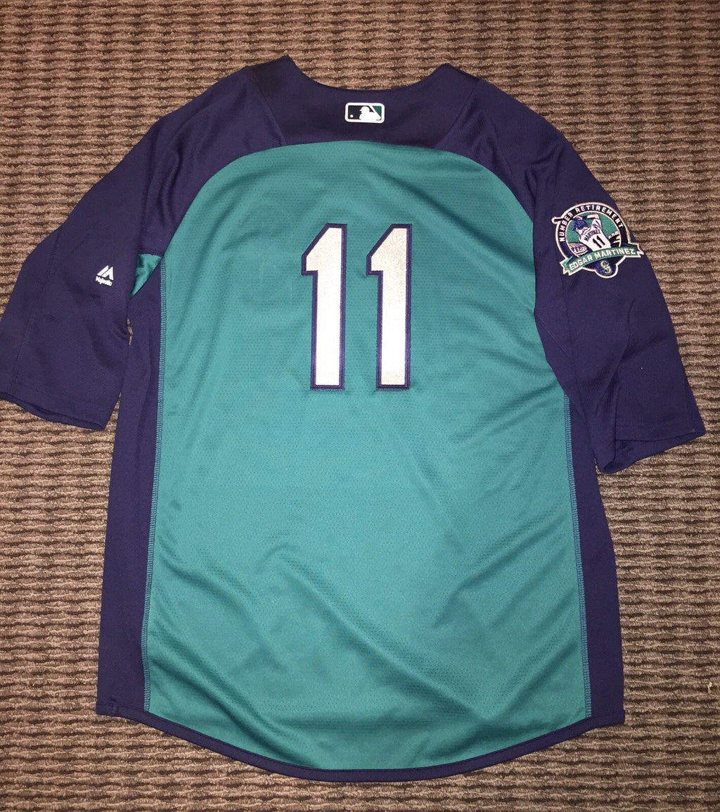 Robinson Cano Seattle Mariners Game Used Jersey BP Edgar Martinez Patch MLB Auth