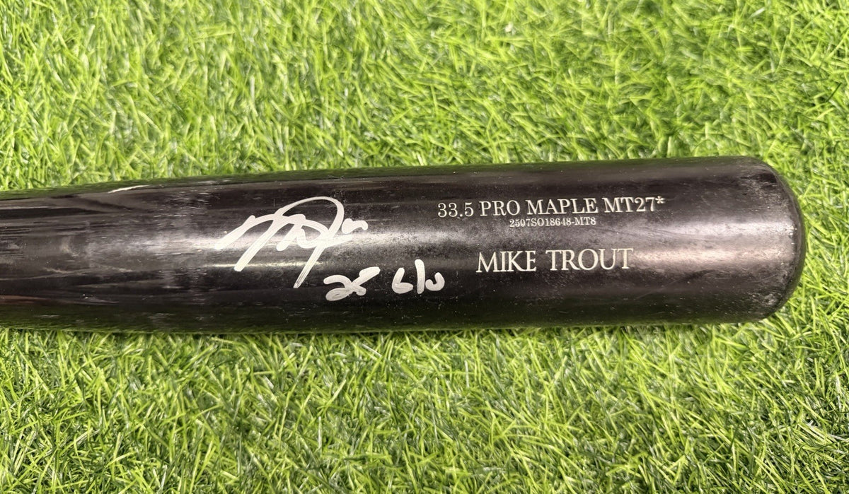 Mike Trout LA Angels Game Used Bat Signed 2025  Anderson LOA Matched