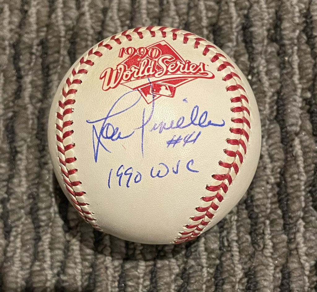 Lou Piniella Cincinnati Reds Signed 1990 Costa Rica World Series Baseball PSA